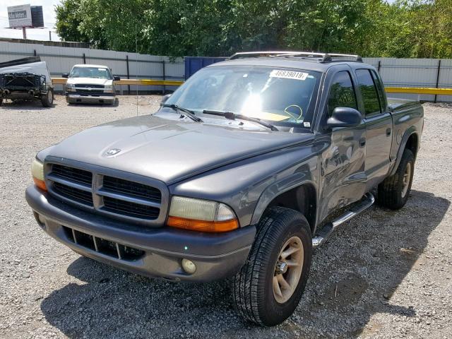 1B7HG38ZX2S564877 - 2002 DODGE DAKOTA QUA GRAY photo 2