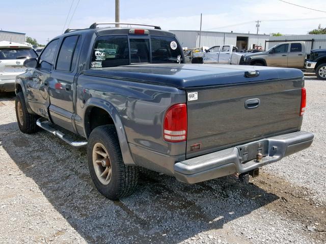 1B7HG38ZX2S564877 - 2002 DODGE DAKOTA QUA GRAY photo 3