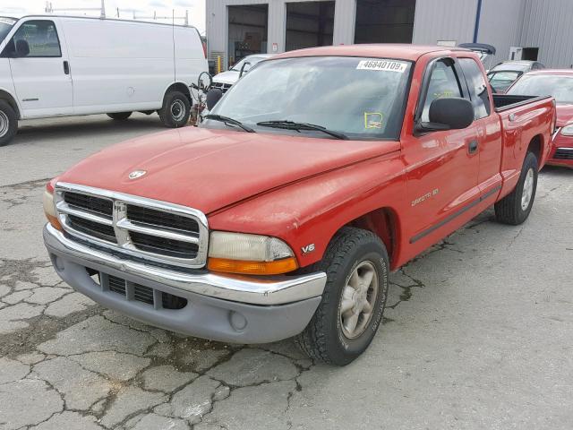 1B7GL22X1WS505411 - 1998 DODGE DAKOTA RED photo 2