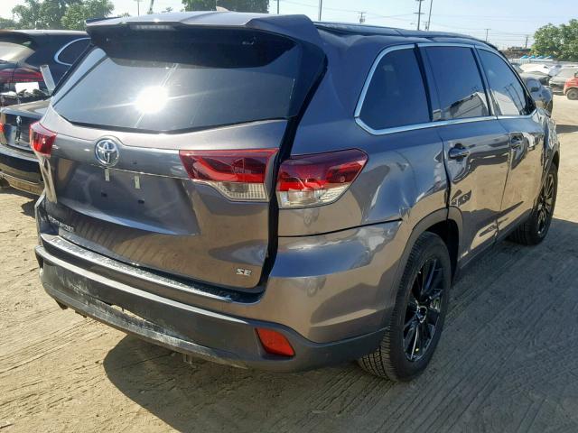 5TDKZRFH0KS551318 - 2019 TOYOTA HIGHLANDER GRAY photo 4