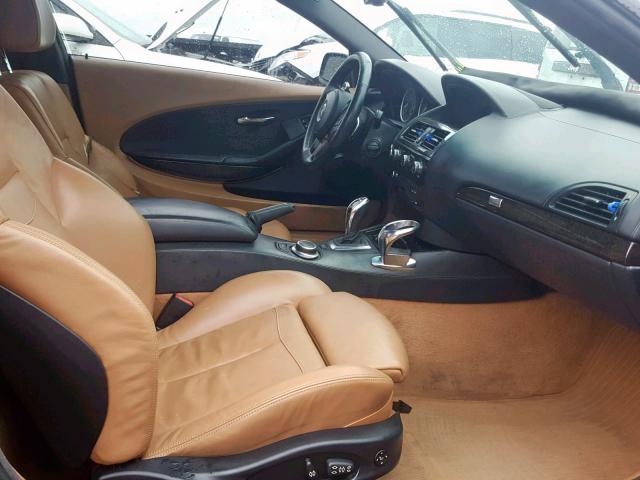 WBAEA53548CV90637 - 2008 BMW 650 I BLACK photo 5