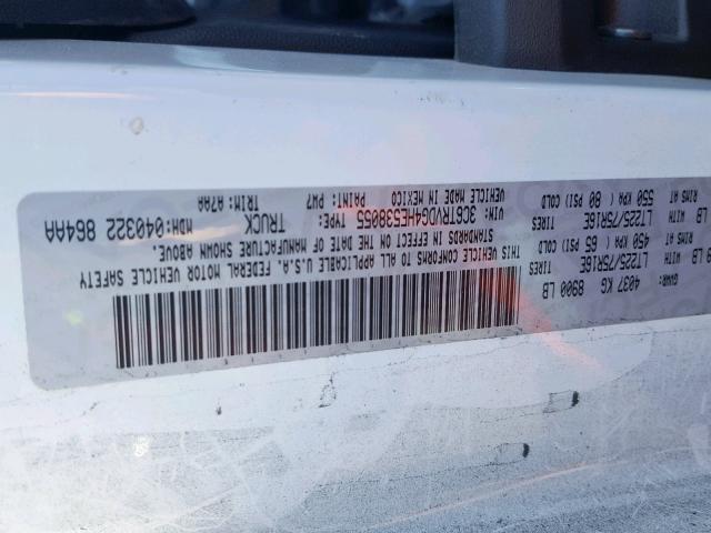 3C6TRVDG4HE538055 - 2017 RAM PROMASTER 白色 照片 10