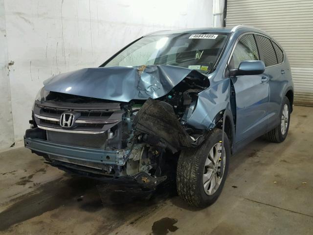 2HKRM4H76DH692147 - 2013 HONDA CR-V EXL BLUE photo 2