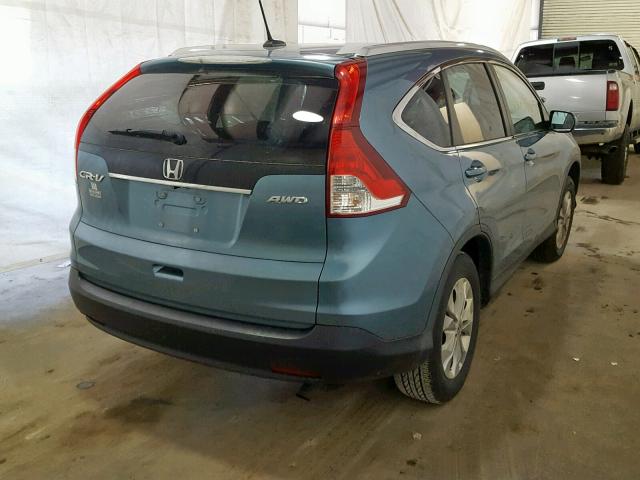 2HKRM4H76DH692147 - 2013 HONDA CR-V EXL BLUE photo 4