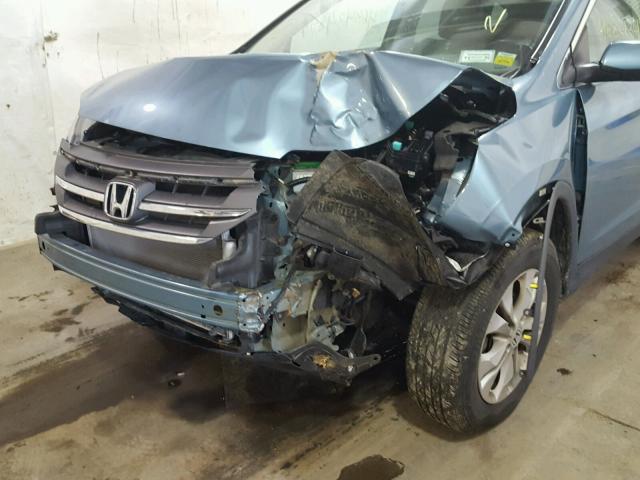 2HKRM4H76DH692147 - 2013 HONDA CR-V EXL BLUE photo 9