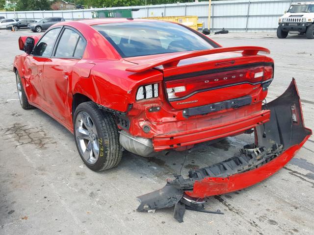 2C3CDXHGXEH339240 - 2014 DODGE CHARGER SX RED photo 3