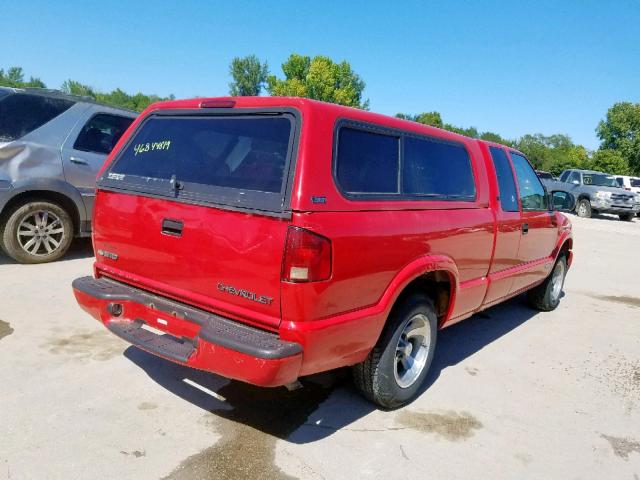 1GCCS19WX28133695 - 2002 CHEVROLET S TRUCK S1 RED photo 4