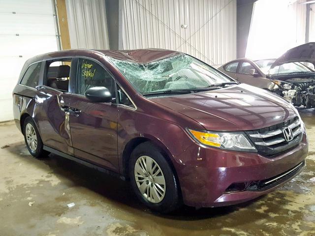 5FNRL5H2XEB017186 - 2014 HONDA ODYSSEY LX MAROON photo 1