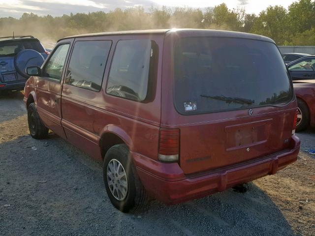 2P4GH45R3SR281530 - 1995 PLYMOUTH VOYAGER SE MAROON photo 3