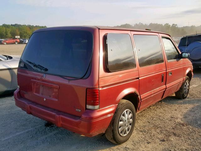 2P4GH45R3SR281530 - 1995 PLYMOUTH VOYAGER SE MAROON photo 4