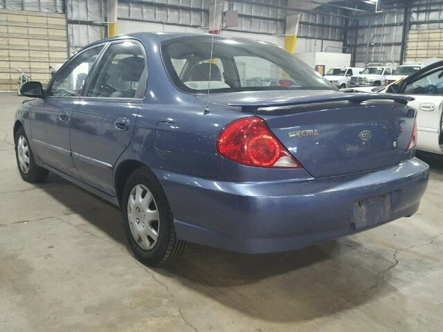 KNAFB121X45318536 - 2004 KIA SPECTRA BA BLUE photo 3