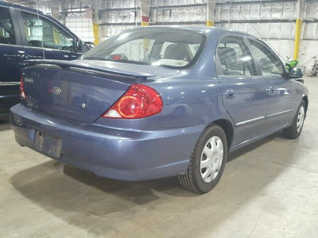 KNAFB121X45318536 - 2004 KIA SPECTRA BA BLUE photo 4