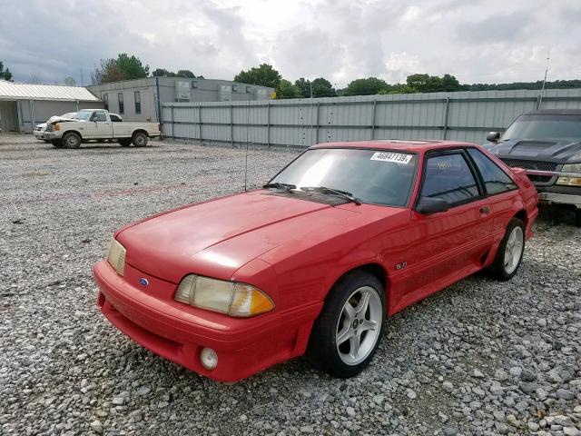 1FACP42E1MF101002 - 1991 FORD MUSTANG GT RED photo 2