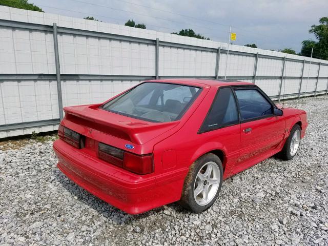 1FACP42E1MF101002 - 1991 FORD MUSTANG GT RED photo 4