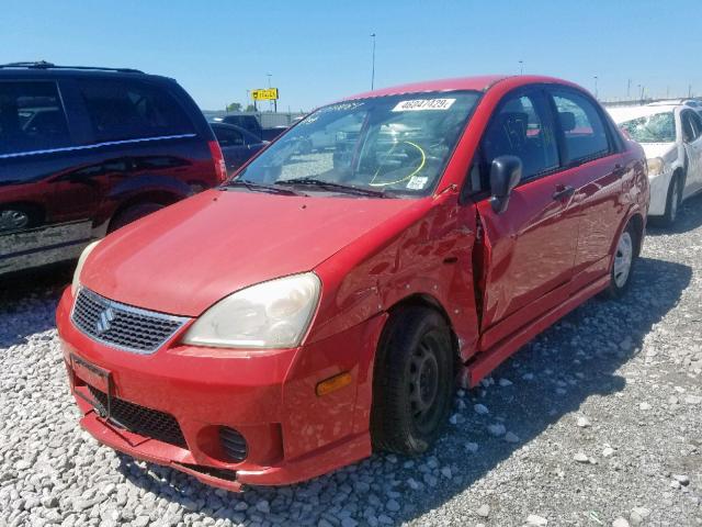 JS2RA62S055256063 - 2005 SUZUKI AERIO S RED photo 2