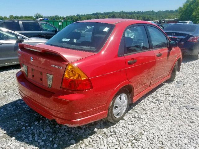 JS2RA62S055256063 - 2005 SUZUKI AERIO S RED photo 4