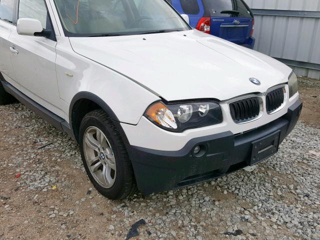 WBXPA93484WA64326 - 2004 BMW X3 3.0I WHITE photo 9