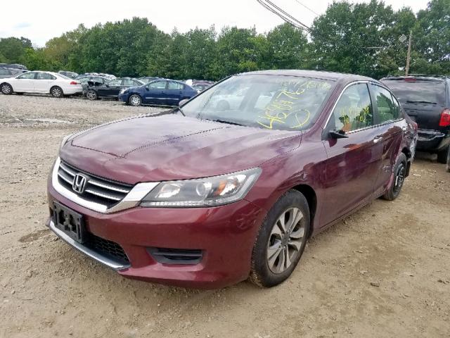 1HGCR2F32DA065997 - 2013 HONDA ACCORD LX BURGUNDY photo 2