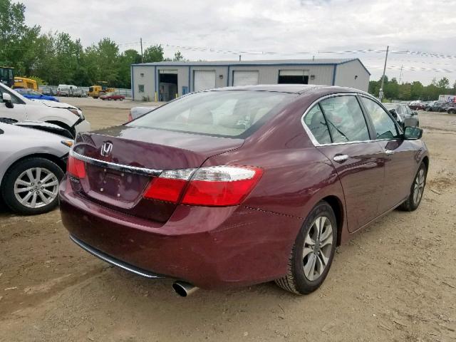 1HGCR2F32DA065997 - 2013 HONDA ACCORD LX BURGUNDY photo 4