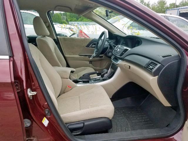 1HGCR2F32DA065997 - 2013 HONDA ACCORD LX BURGUNDY photo 5