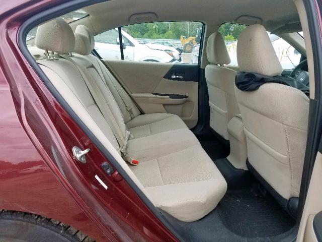 1HGCR2F32DA065997 - 2013 HONDA ACCORD LX BURGUNDY photo 6