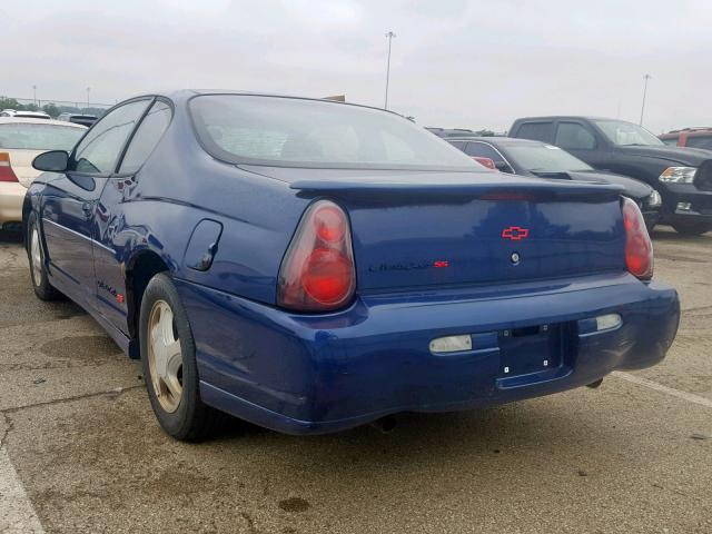 2G1WX12K139156609 - 2003 CHEVROLET MONTE CARL BLUE photo 3