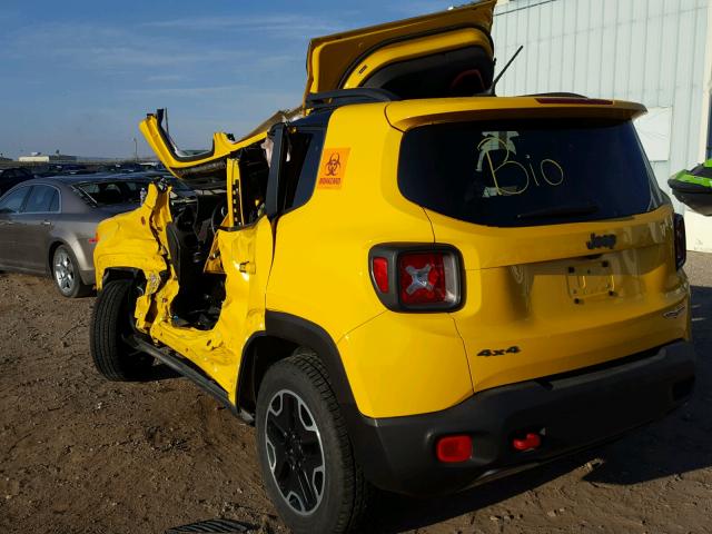 ZACCJBCB4HPF18847 - 2017 JEEP RENEGADE T YELLOW photo 3