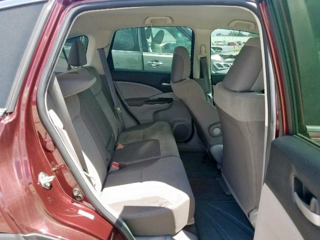 5J6RM3H30EL001886 - 2014 HONDA CR-V LX MAROON photo 6