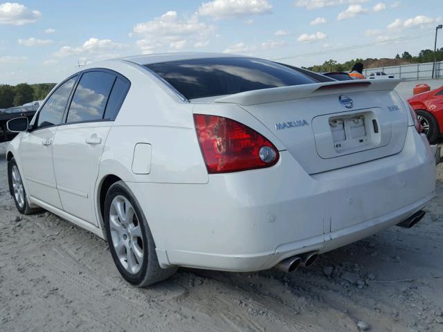 1N4BA41E27C847415 - 2007 NISSAN MAXIMA SE WHITE photo 3