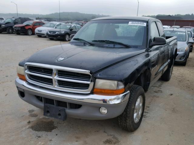 1B7GG22Y7XS281446 - 1999 DODGE DAKOTA BLACK photo 2