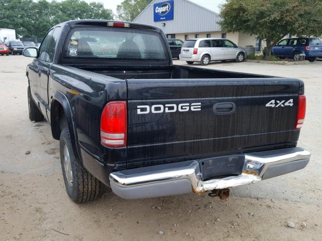 1B7GG22Y7XS281446 - 1999 DODGE DAKOTA BLACK photo 3