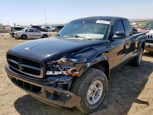 1B7GG23Y1VS242508 - 1997 DODGE DAKOTA BLACK photo 2