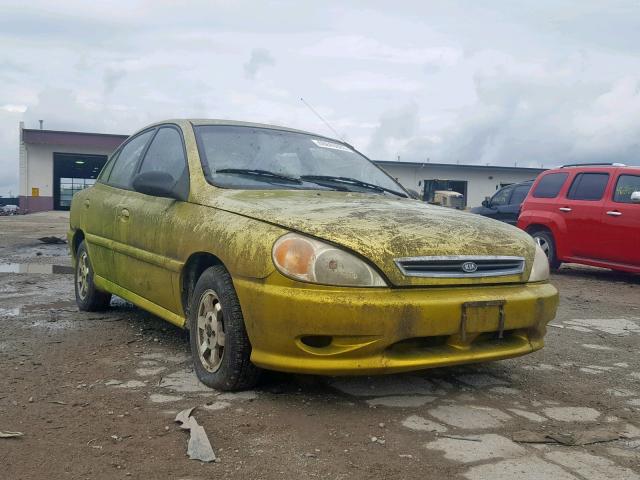 KNADC123716029349 - 2001 KIA RIO YELLOW photo 1