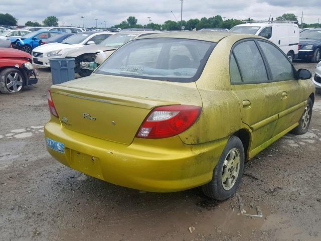 KNADC123716029349 - 2001 KIA RIO YELLOW photo 4