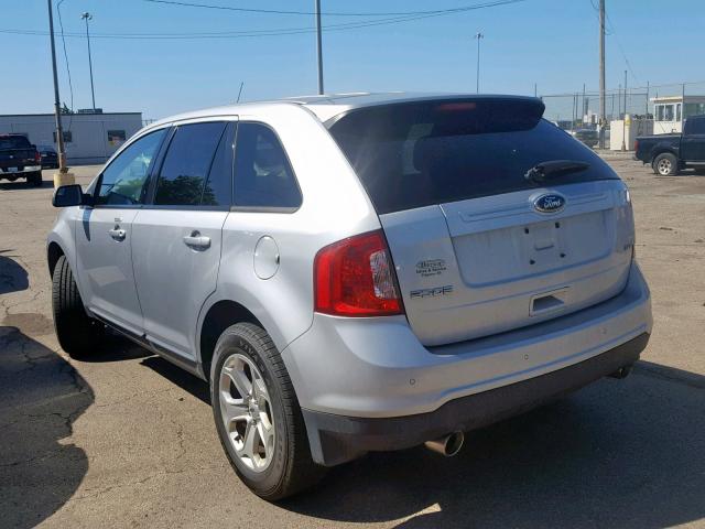 2FMDK3JC8CBA04625 - 2012 FORD EDGE SEL SILVER photo 3