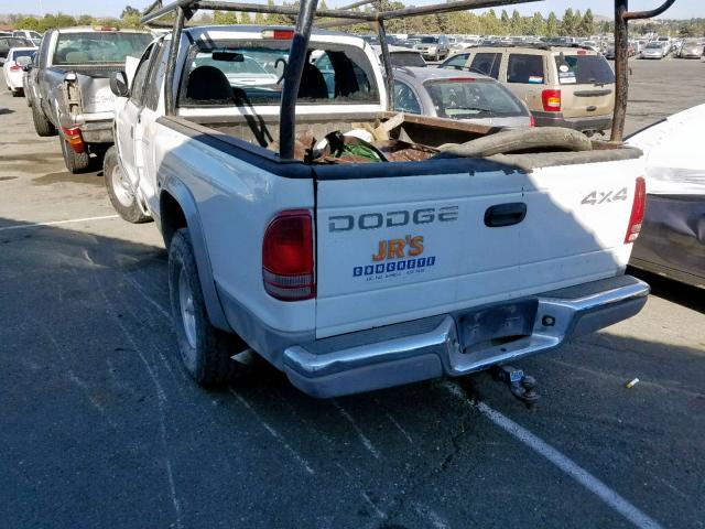 1B7GG22Y8WS619774 - 1998 DODGE DAKOTA WHITE photo 3