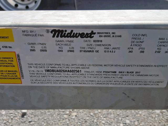 1MDBUA026HA602561 - 2017 SHOR TRAILER ვერცხლისფერი ფოტო 10