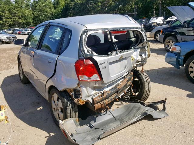 KL1TD666X6B544011 - 2006 CHEVROLET AVEO BASE ვერცხლისფერი ფოტო 3