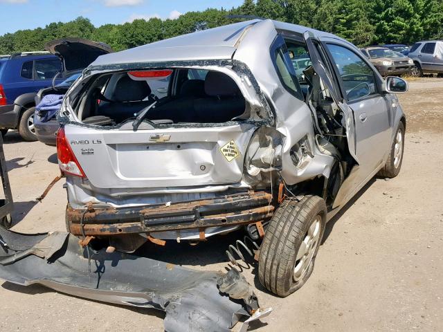 KL1TD666X6B544011 - 2006 CHEVROLET AVEO BASE ვერცხლისფერი ფოტო 4