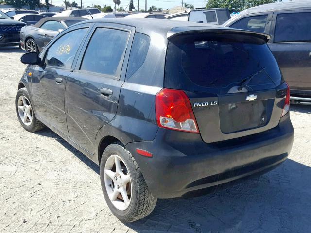 KL1TJ62654B251869 - 2004 CHEVROLET AVEO LS BLACK photo 3