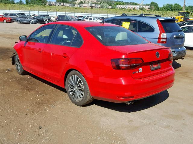 3VWD17AJ3GM303731 - 2016 VOLKSWAGEN JETTA SPOR RED photo 3