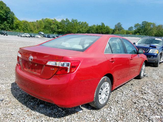 4T1BF1FK2CU519369 - 2012 TOYOTA CAMRY BASE RED photo 4