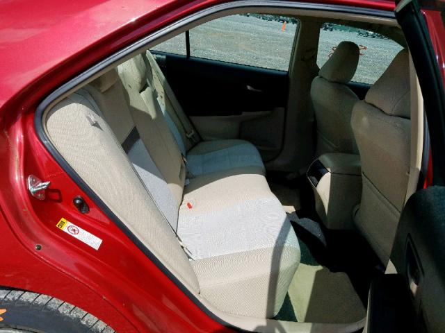 4T1BF1FK2CU519369 - 2012 TOYOTA CAMRY BASE RED photo 6