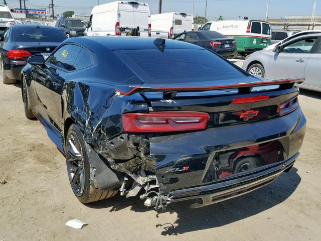 1G1FK1R66J0180550 - 2018 CHEVROLET CAMARO ZL1 BLACK photo 3