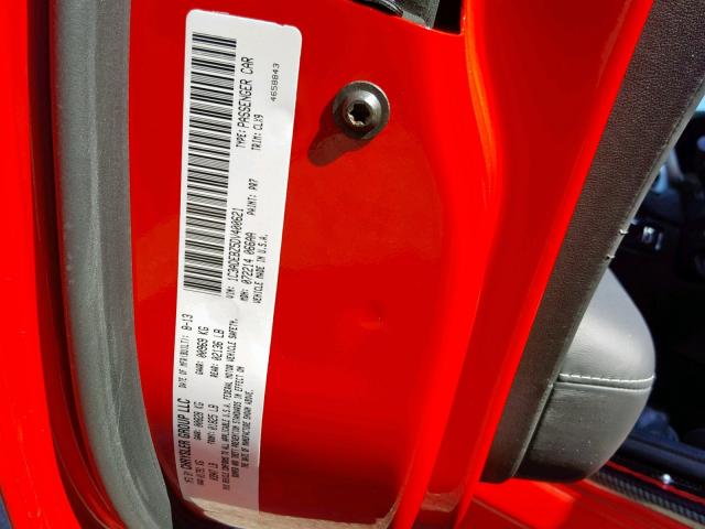 1C3ADEBZ5DV400621 - 2013 DODGE VIPER GTS RED photo 10