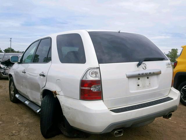 2HNYD18266H545458 - 2006 ACURA MDX WHITE photo 3