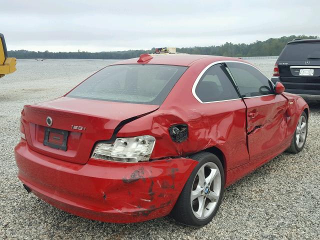 WBAUP735X9VK76549 - 2009 BMW 128 I RED photo 4