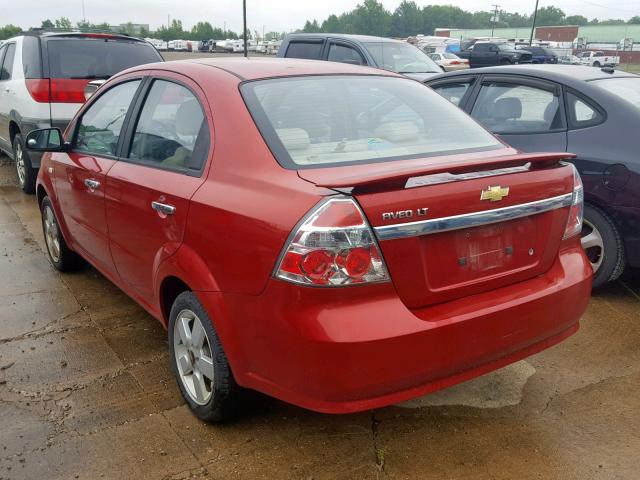 KL1TG56638B132212 - 2008 CHEVROLET AVEO LT RED photo 3