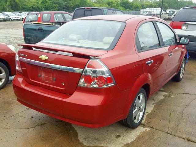 KL1TG56638B132212 - 2008 CHEVROLET AVEO LT RED photo 4