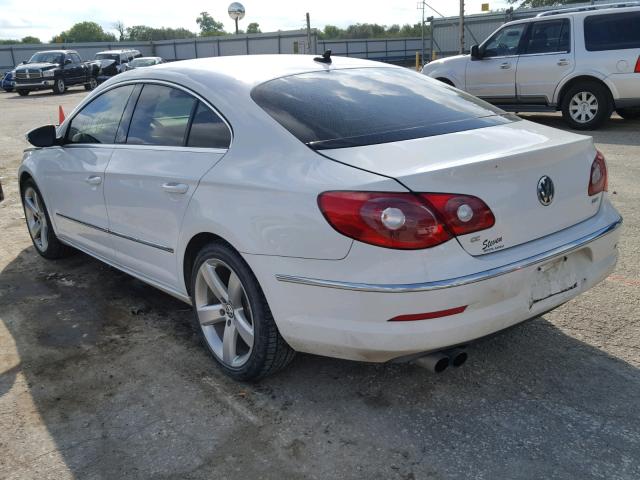 WVWHN7AN6CE545389 - 2012 VOLKSWAGEN CC LUXURY WHITE photo 3